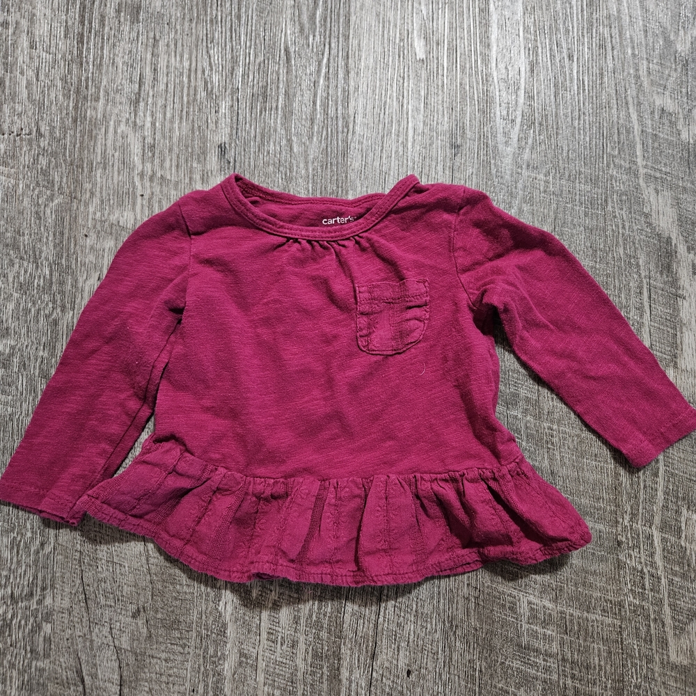Carter's Pink Long Sleeve Ruffle Top for Kids